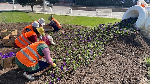 Таразда көктемгі көріктендіру, көгеріштендіру жұмыстары, санитарлық-тазалық жұмыстары жалғасып жатыр