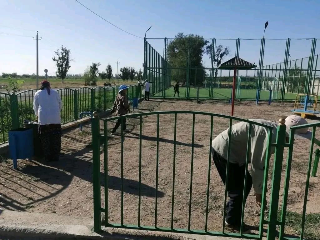 СПОРТ НЫСАНДАРЫНА ТАЗАЛЫҚ ЖҰМЫСТАРЫ ЖҮРГІЗІЛУДЕ    