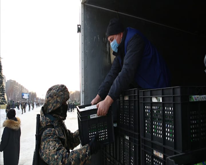 «Nur Otan» партиясының облыстық филиалы әскерилерге көмек көрсетті