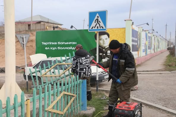 САРЫАҒАШТА ТАЗАЛЫҚ ЖҰМЫСТАРЫ ТҰРАҚТЫ ТҮРДЕ ЖҮРГІЗІЛУДЕ