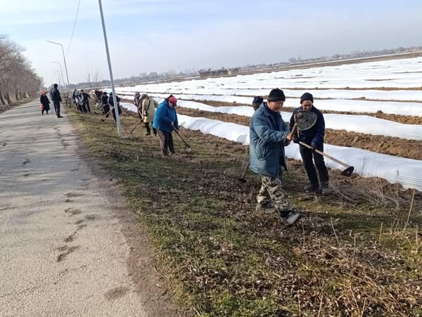 ЖЕТІСАЙДА ТАЗАЛЫҚ ЖҰМЫСТАРЫ ҚАРҚЫНДЫ ЖҮРГІЗІЛІП ЖАТЫР