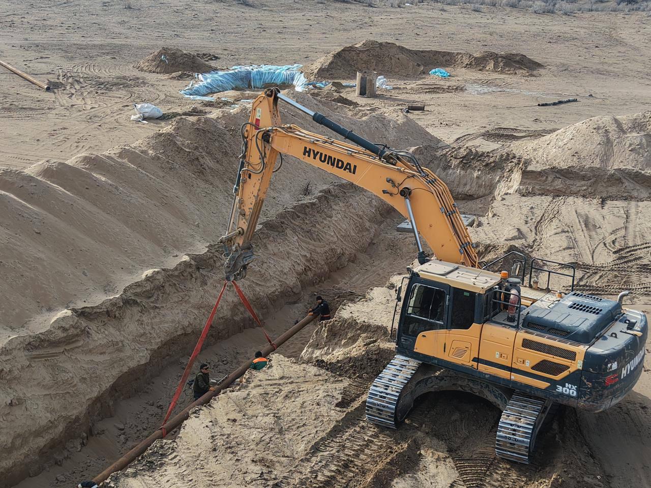 Түркістан облысында Шардара топтық су құбырының құрылысы 70%-ға аяқталды