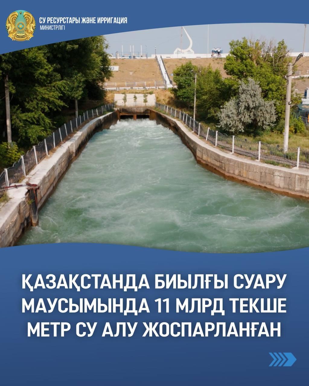 Қазақстанда биылғы суару маусымында 11 млрд текше метр су алу жоспарланған