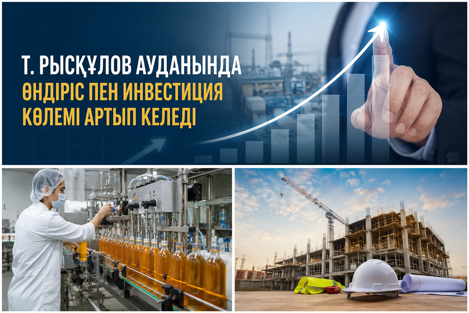 Т. Рысқұлов ауданы:  Өндіріс пен  инвестиция көлемі  артып келеді