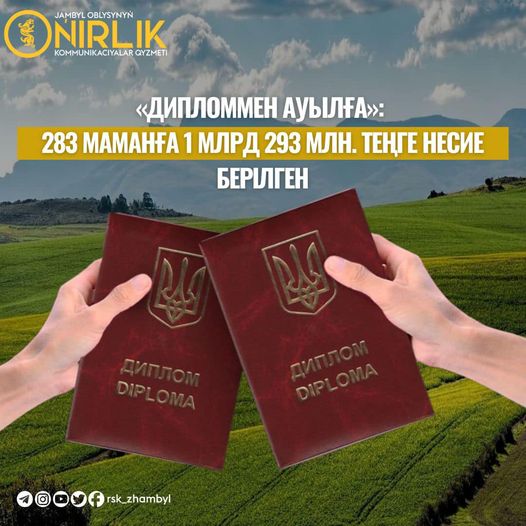 «ДИПЛОММЕН АУЫЛҒА»: 283 МАМАНҒА 1 293,2 МЛН. ТЕҢГЕ НЕСИЕ БЕРІЛГЕН